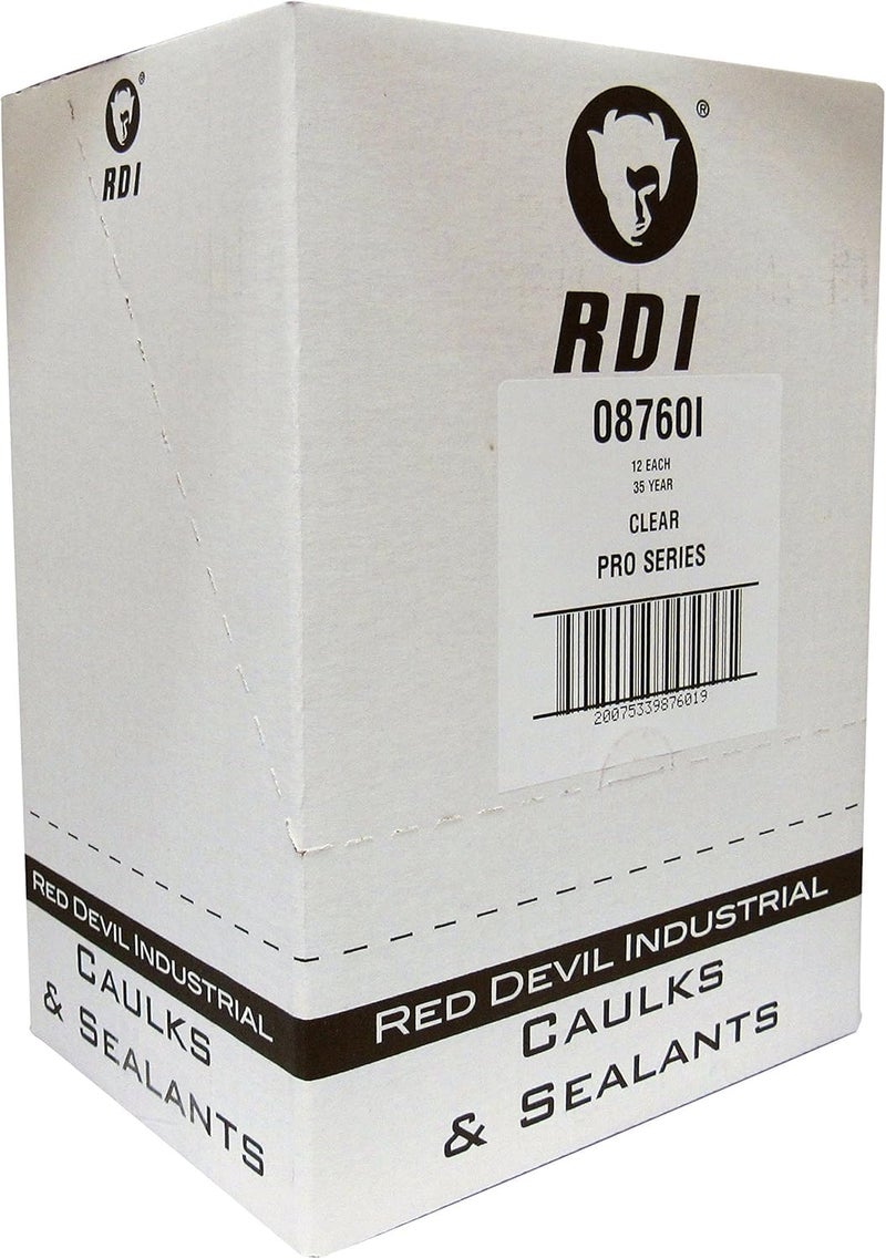 Red Devil 08760I12RD PRO Construction Grade Siliconized Acrylic Sealant, 10.1 oz., Clear, 12 - Pack - Image 2